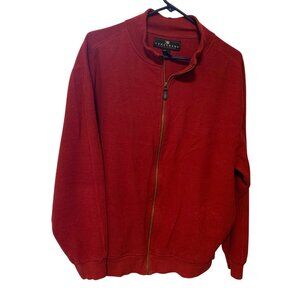 Consensus Mens Size XL Mock Neck Full Zip Jacket Coat Burgundy Maroon Long Sleev